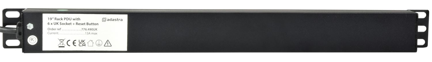 Mercury 6-Way Horizontal 13A Switched PDU 19-Inch 1U Standardised Power Distribution Unit 1.8m Lead