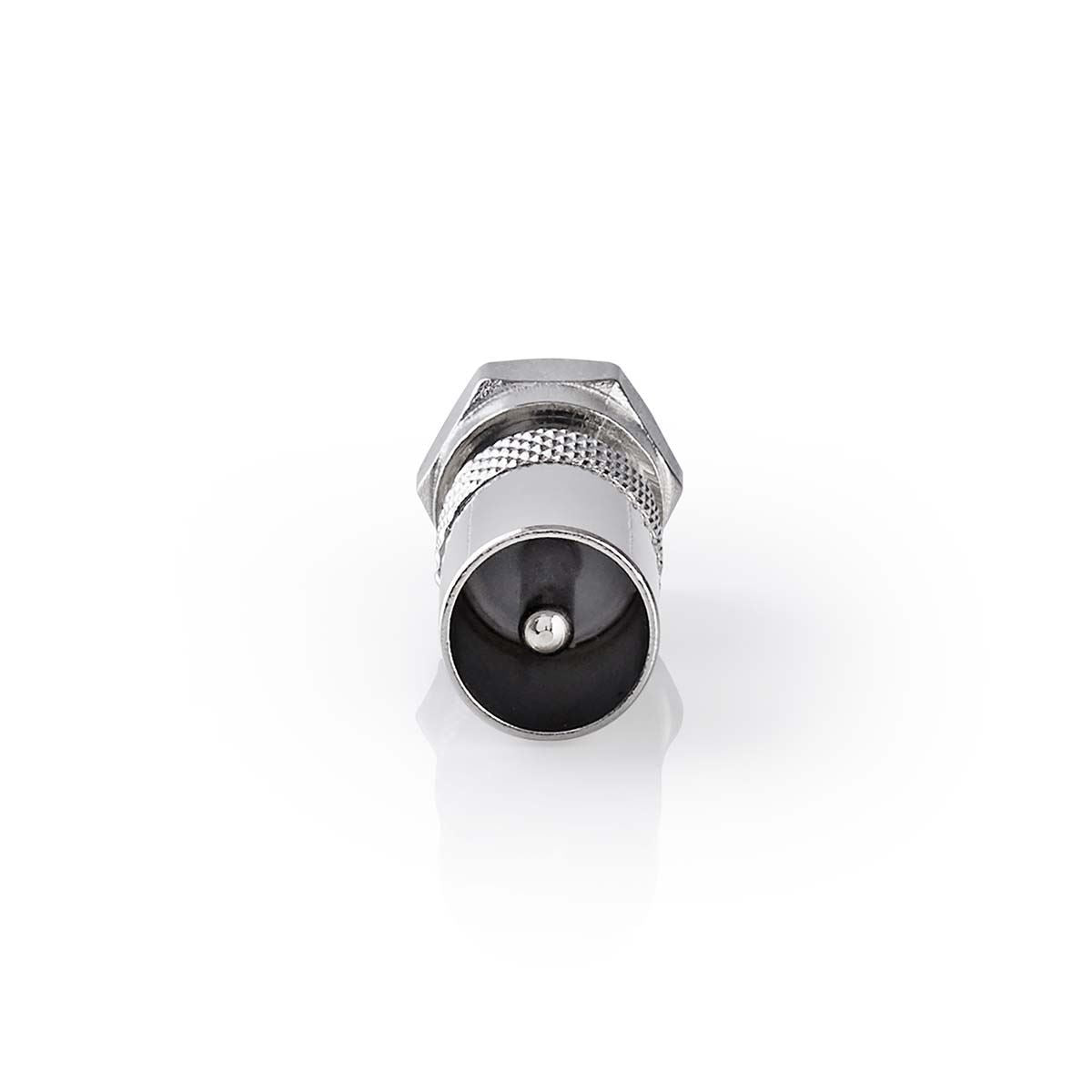 Nedis Satellite & Antenna Adapter | F Male | IEC (Coax) Male | Nickel Plated | 75 Ohm | Straight | Metal | Silver | 1 pcs | Box