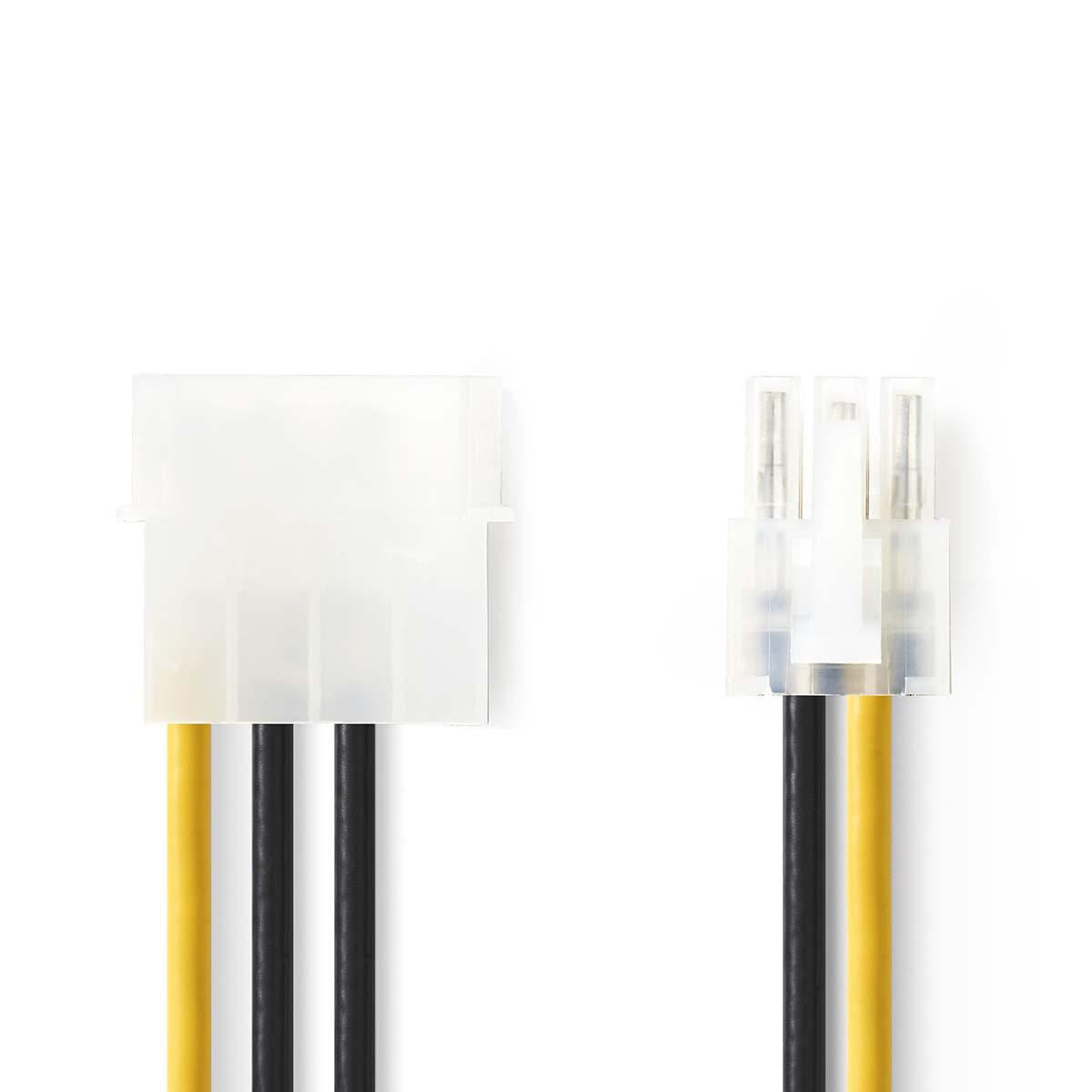Nedis Internal Power cable | Molex Male | PCI Express Male | Gold Plated | 0.20 m | Round | PVC | Black / Yellow | Envelope