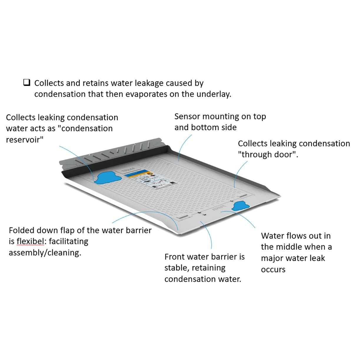 Tollco Drip Leak Prevention Tray Fridge-Freezer Pro 60x60cm