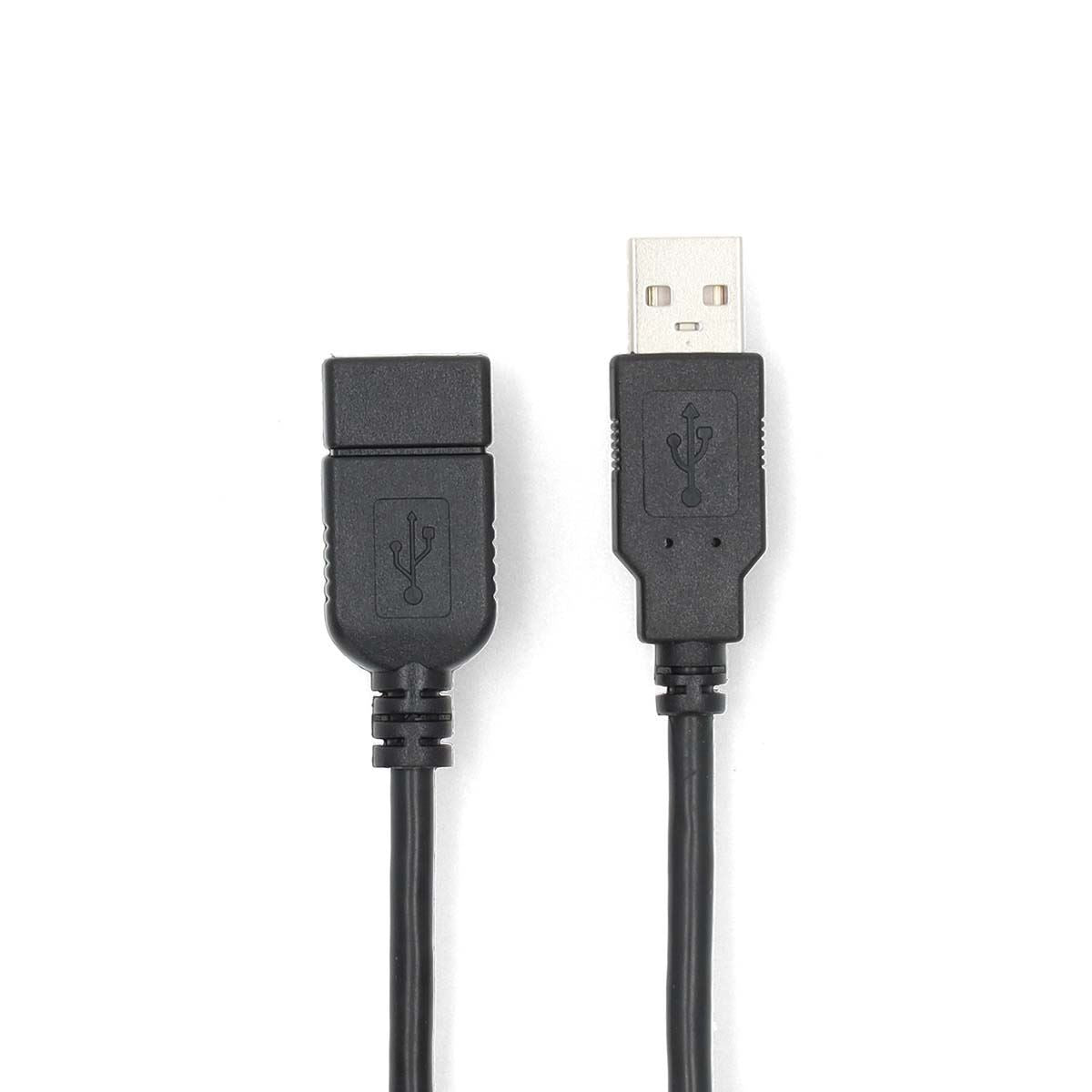 Nedis USB Cable | USB 2.0 | USB-A Male | USB-A Female | 480 Mbps | Nickel Plated | 3.00 m | Round | PVC | Black | Box