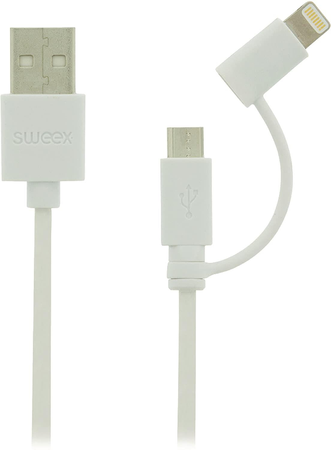 Sweex Lightning Cable & Micro USB Combo| USB 2.0 | Apple Lightning 8-Pin | Micro USB B | USB-A Male | 480 Mbps | Nickel Plated | 1.00 m |