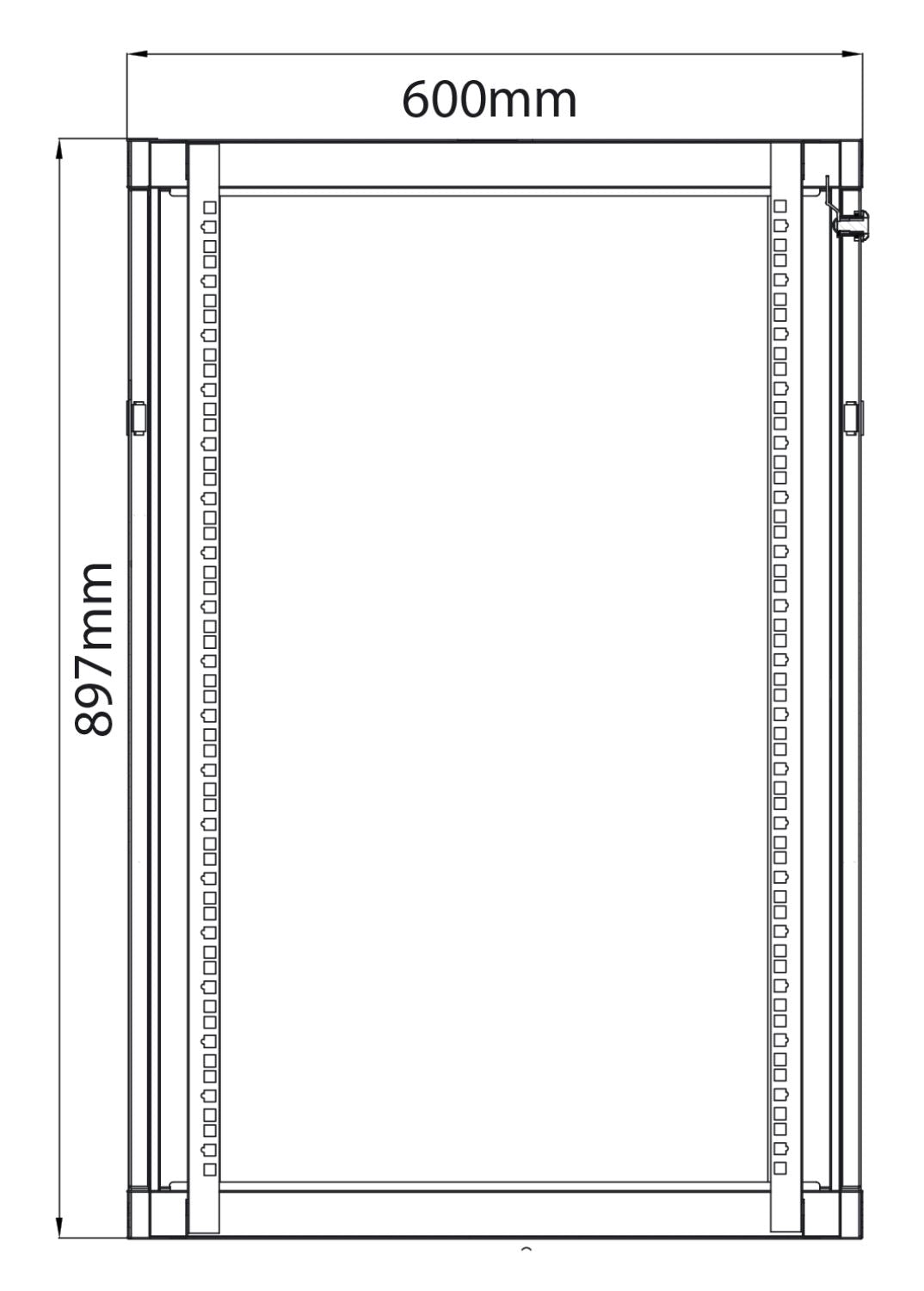 Adastra 19" Rack Cabinet with Glass Door 18U x 600mm Deep