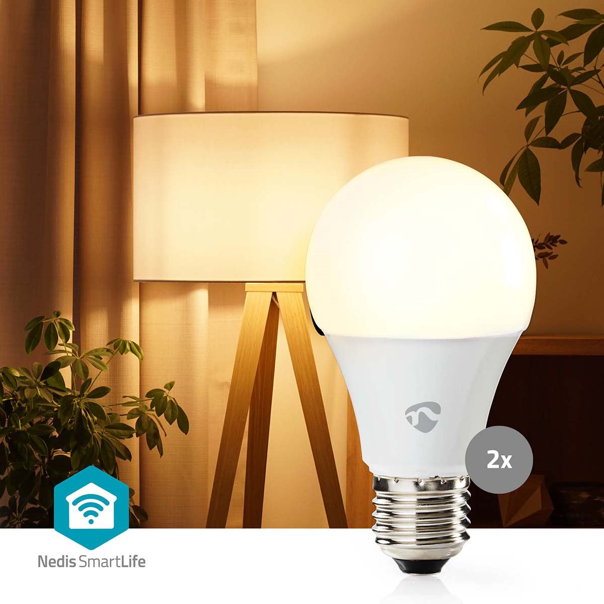 Nedis SmartLife Full Colour LED Bulb | E27 | 806 lm | 9 W | RGB / Warm to Cool White | 2700 - 6500 K | Android™ / IOS | Bulb | 2 pcs