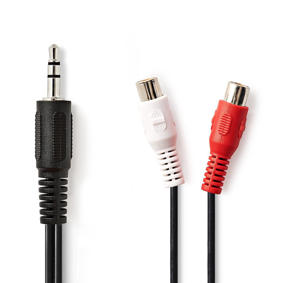 Nedis Stereo Audio Cable | 3.5 mm Male | 2x RCA Female | Nickel Plated | 0.20 m | Round | Box