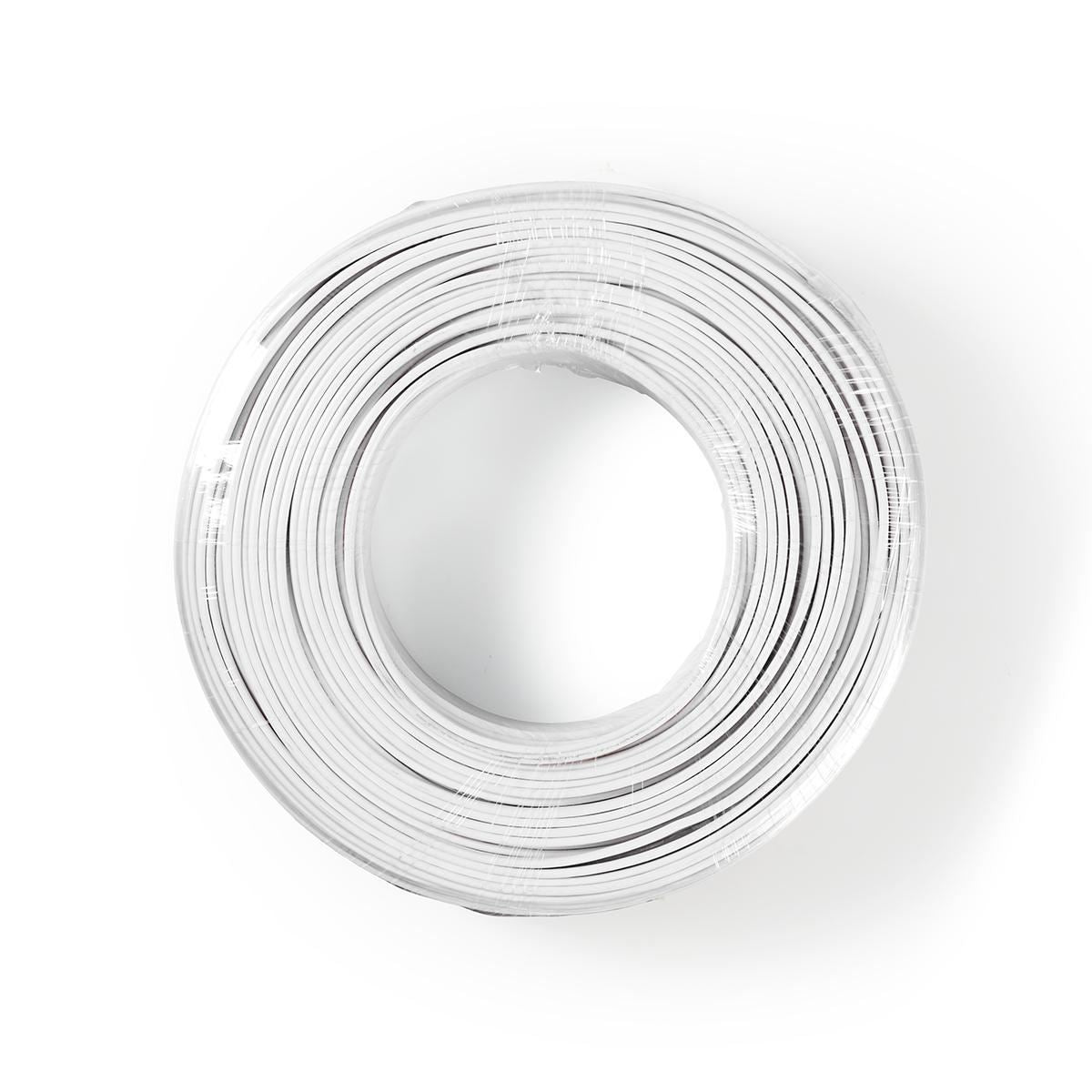 Nedis Speaker Cable | 2 x 1.50 mm² | CCA | 100.0 m | Round | PVC | White | Wrap