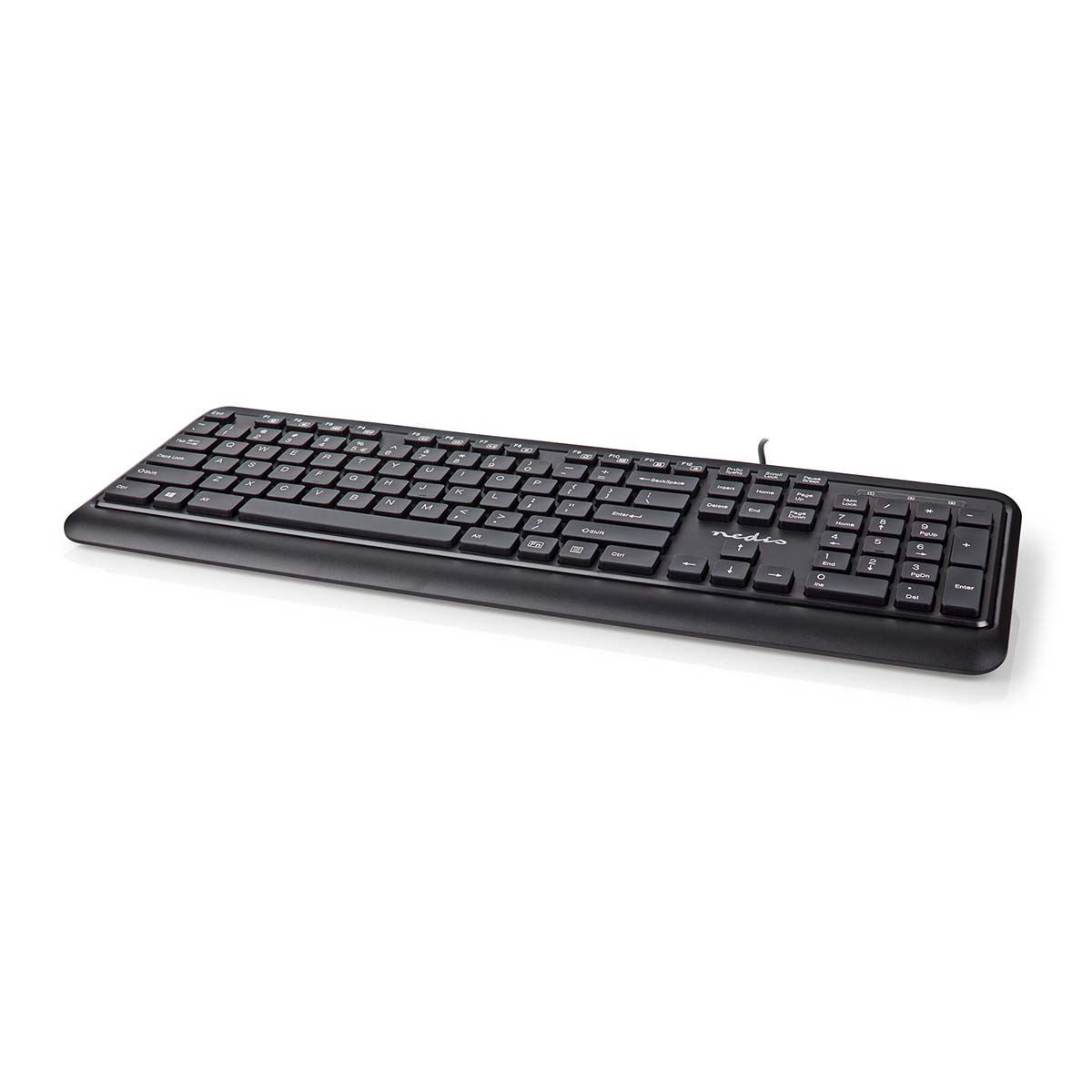 Nedis UISB Wired Keyboard | USB-A | Multimedia | QWERTY | Numeric keypad