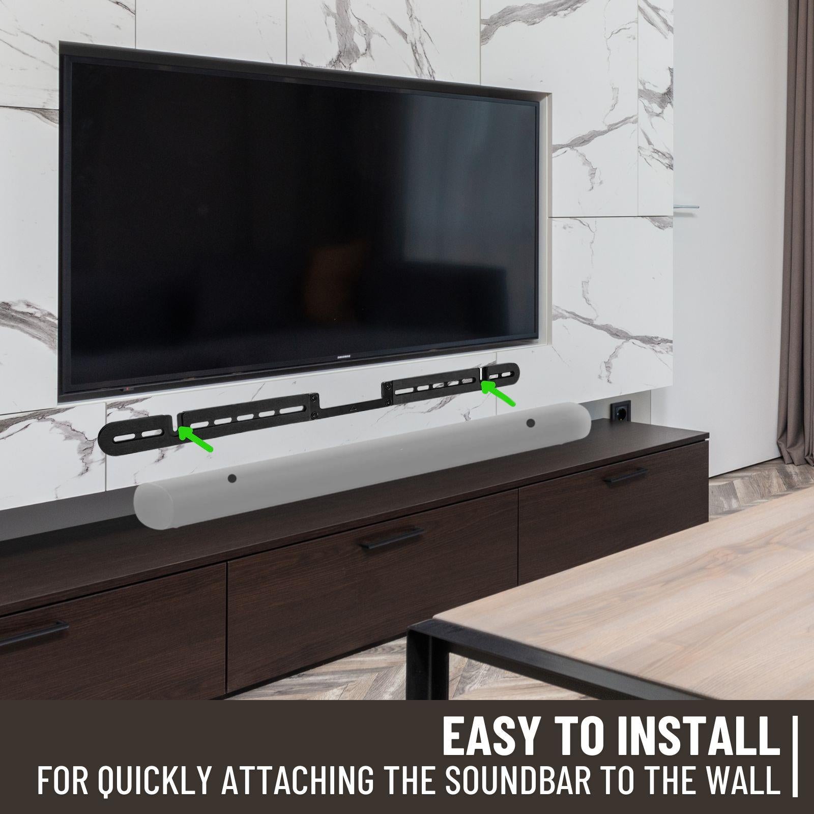 Nedis Wall Mount Floating Style Speaker Mounting Bracket - Mount on Wall Under TV - Compatible with Sonos Arc Soundbar (Black)