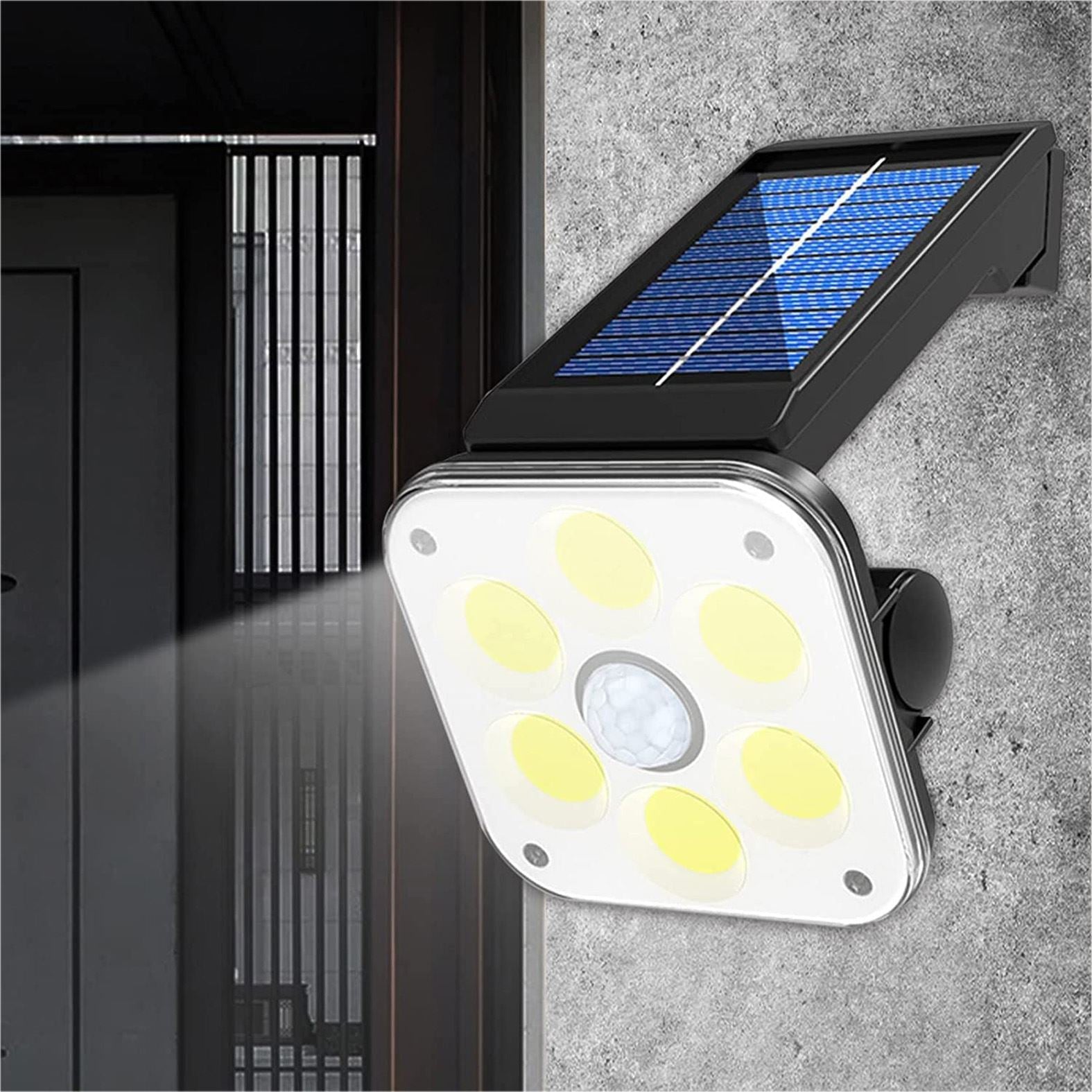 Solar Powered Outdoor PIR Motion Sensor Lamp with Adjustable Light