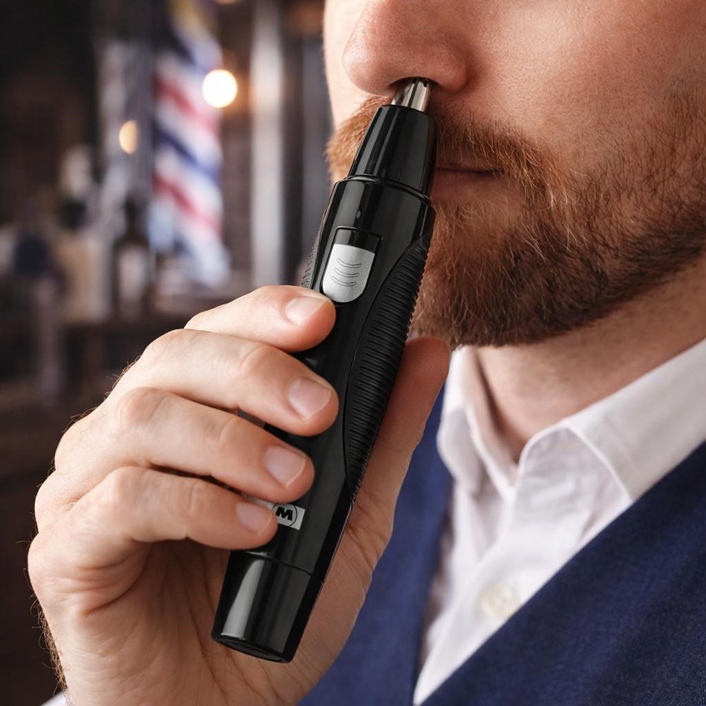 MELISSA Electric Nose & Ear Hair Trimmer Precision Tool Battery powered, Easy to Clean - Black