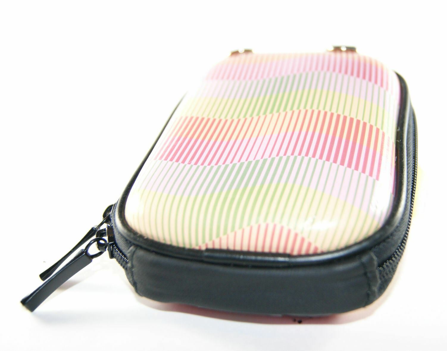 Ex-Pro Expression Collection -  Rainbow Lines White - Hard Clam Shock proof Digital Camera Case Bag (Cameras upto 95mm x 65mm x 25mm)