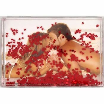 Hama Love Heart Glitter Water Globe Block 3D Photo Frame