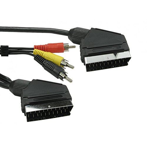 Ex-Pro1.5m Scart to Scart with 3x RCA Phono Cable Composite & Audio R/L Breakout