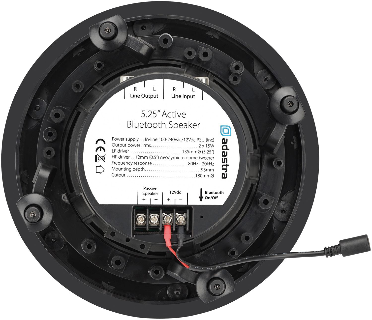 Adastra BCS52S Bluetooth 5.25" Ceiling Speaker Set with Full Range 2 Way Coaxial Speakers