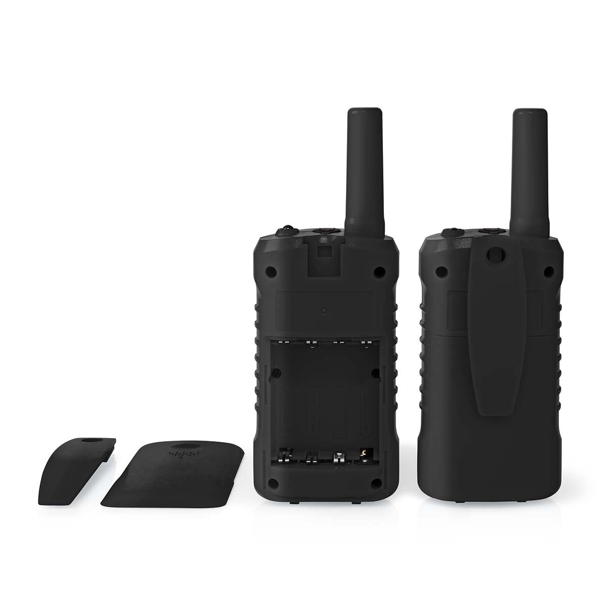 Nedis Walkie Talkies for Adults Long Range Two Way Radios - PMR Walky Talky PTT VOX Easy to Use 8 Ch | Headphone Set| 6km | 3 Hour | Flashlight | Black