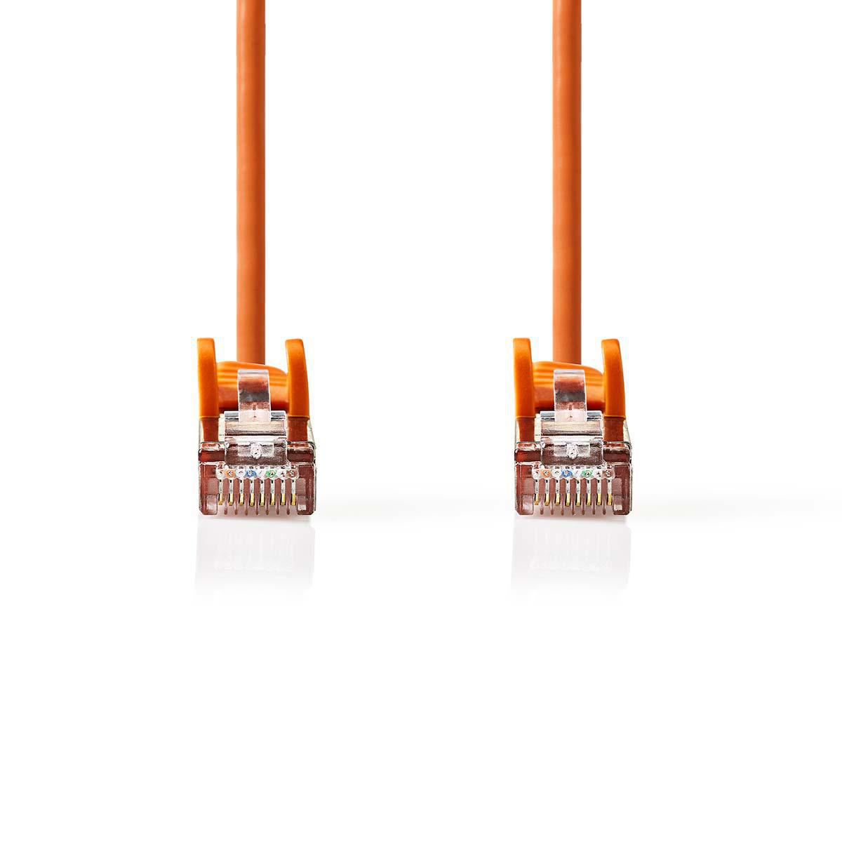Nedis CAT5e Network Cable | SF/UTP | RJ45 Male | RJ45 Male | 7.50 m | Round | PVC | Orange | Polybag