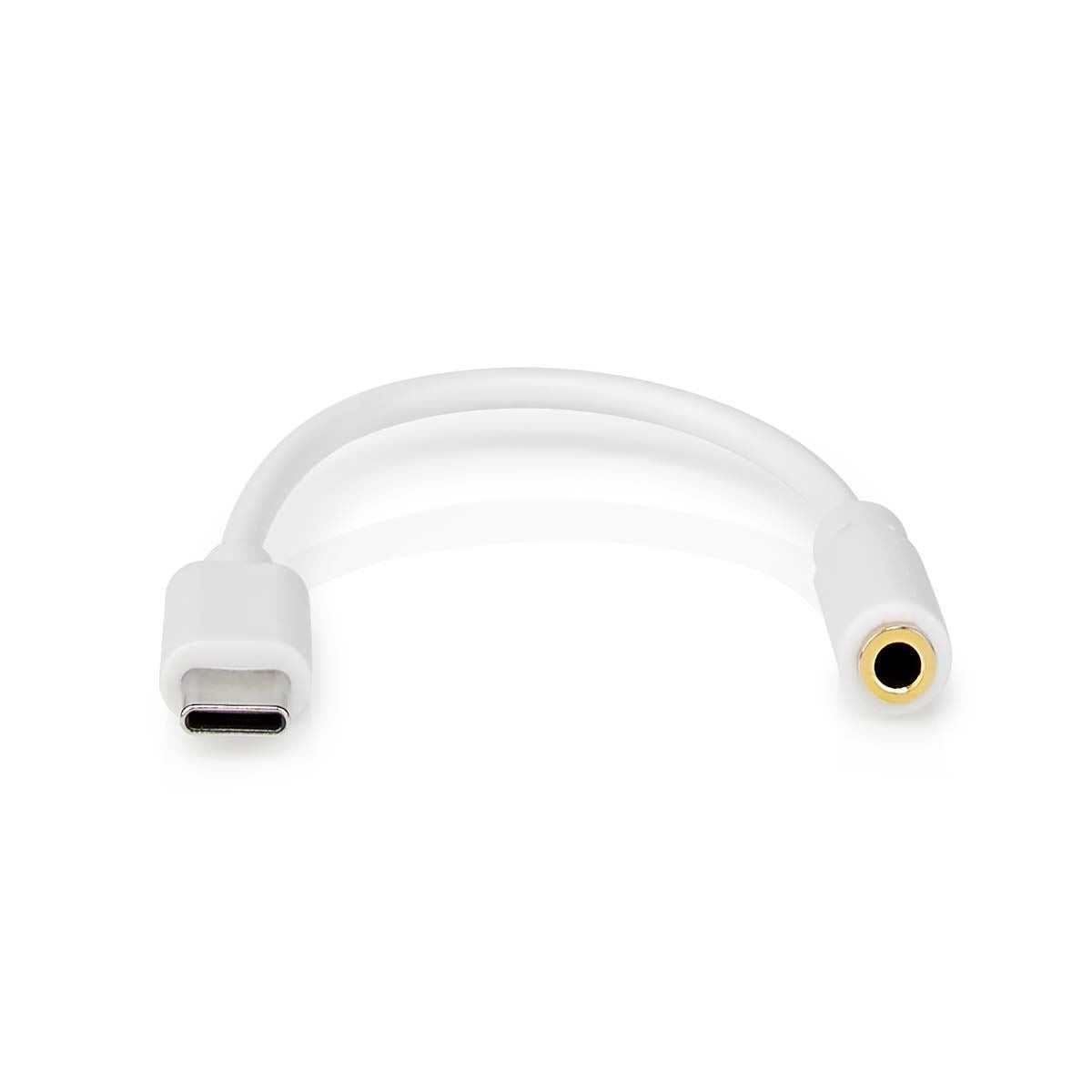 Nedis USB-C™ Adapter | USB 2.0 | USB-C™ Male | 3.5 mm Female | 0.10 m | Round | Nickel Plated | PVC | White | Box
