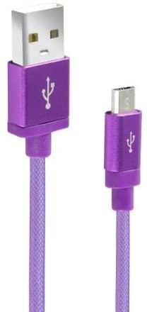 Cliptec USB Cable | USB 2.0 | USB-A Male | USB Micro-B Male | 480 Mbps | Nickel Plated | 1.00 m | Braided | PVC | Purple