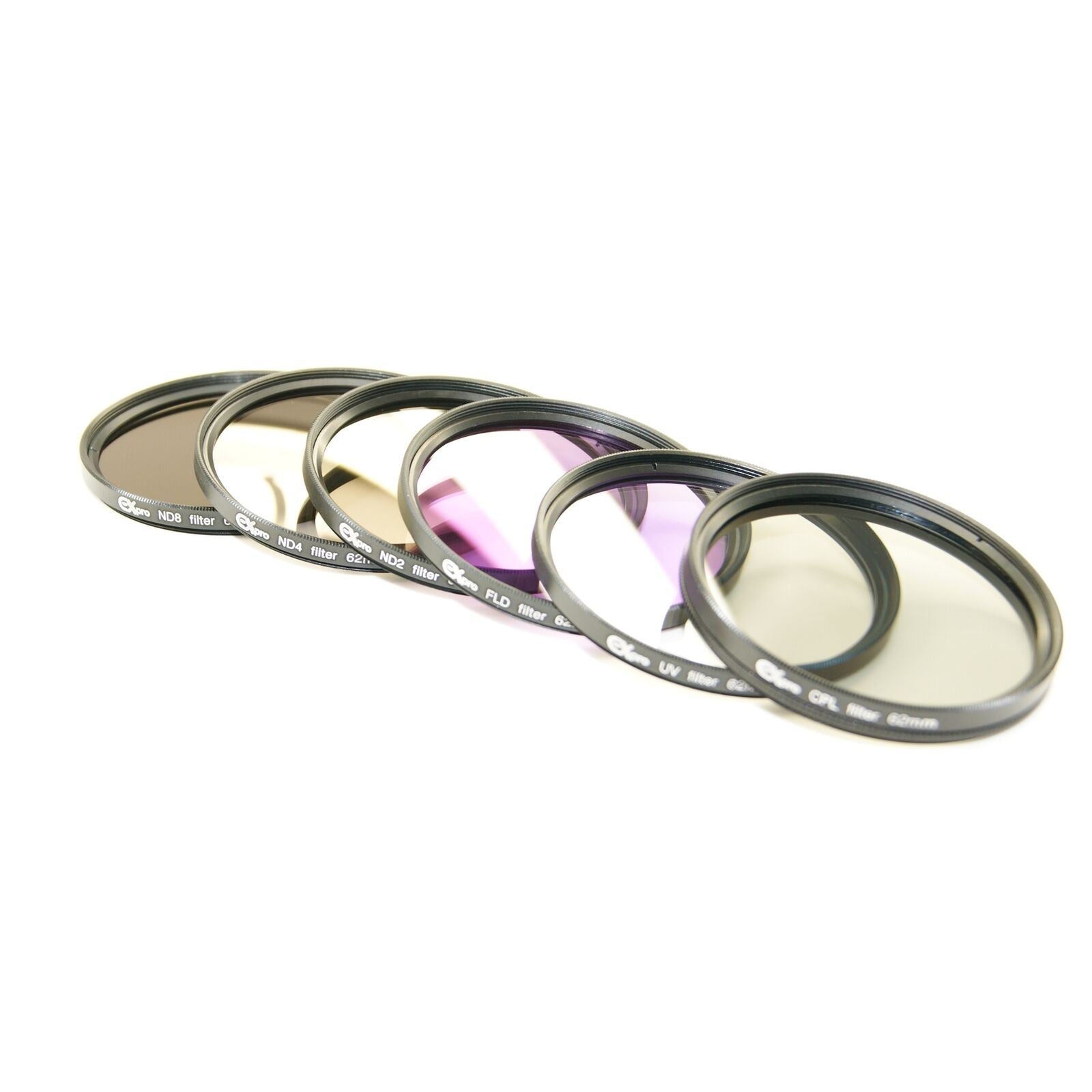 Ex-Pro 72mm ND, FLD, UV, CPL 6 Piece Filter Kit with Case, ND2, ND4, ND8