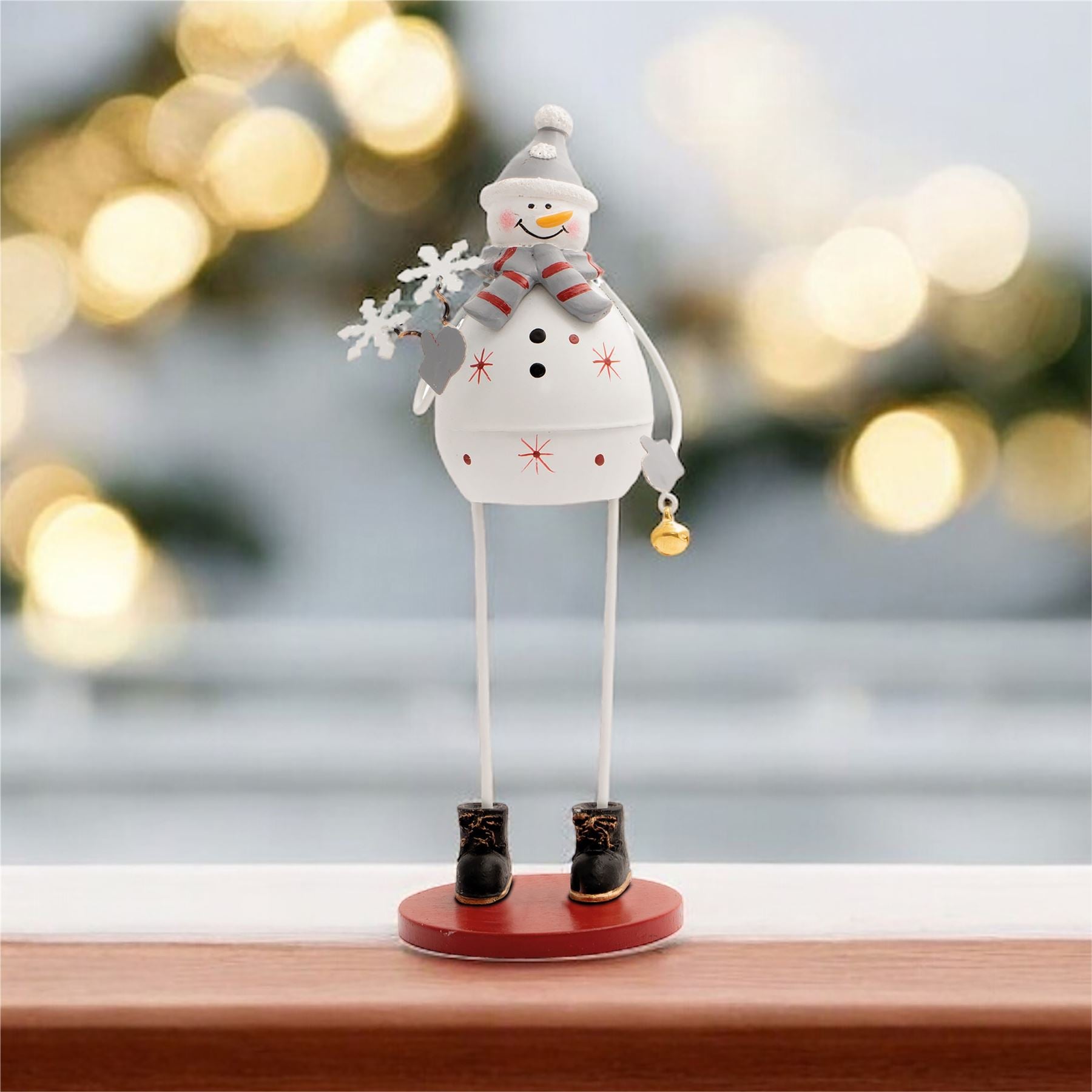 Snowman Standing 22cm Metal Christmas Decoration Ornament