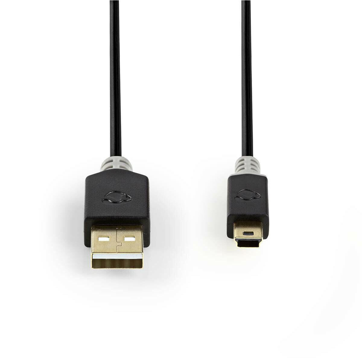 Nedis USB Cable | USB 2.0 | USB-A Male | USB Mini-B 5 pin Male | 480 Mbps | Gold Plated | 2.00 m | Round | PVC | Anthracite | Window Box