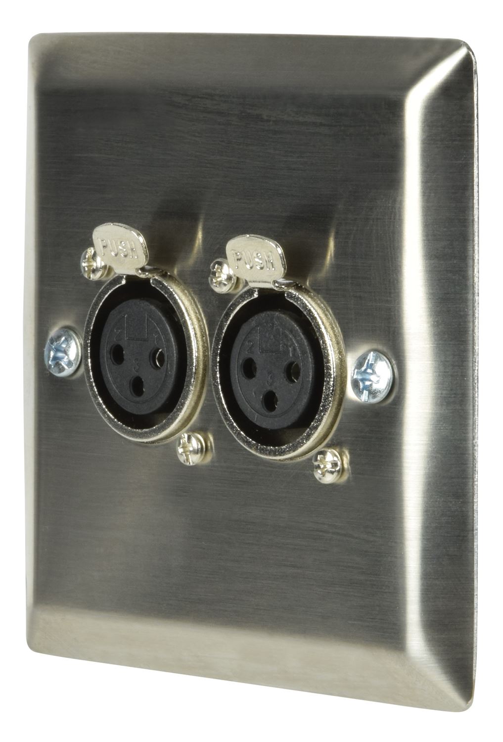 Av:link Steel Wallplate with 2 x XLR 3 Pin Socket