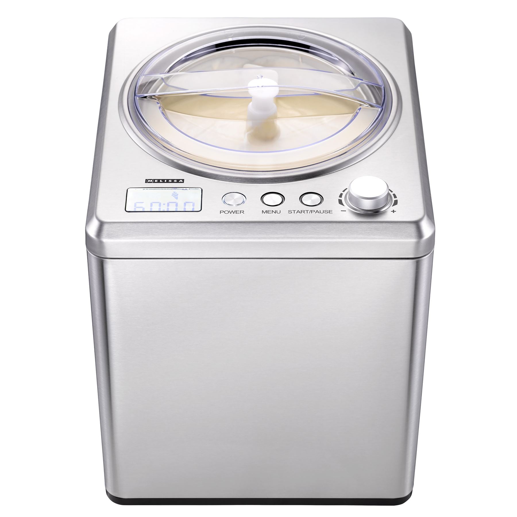 MELISSA Gelato Expert, Frozen Dessert Maker with Built In Compressor, LCD Timer, Makes Ice Cream, Gelato, Granita, Frozen Yoghurt, Sorbets - Brushed Stainless Steel