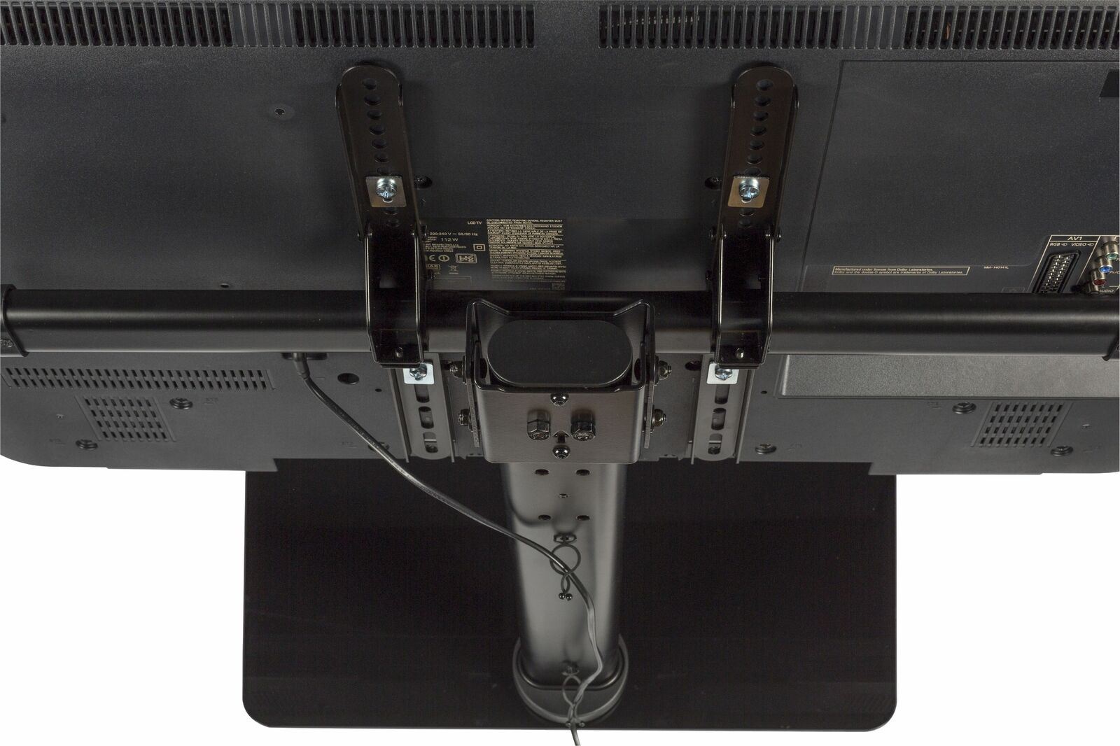 Nedis Full Motion TV Stand | 32 - 65 " | Maximum supported screen weight: 45 kg | Tiltable | Rotatable | Adjustable pre-fixed heights | Glass / Steel | Black