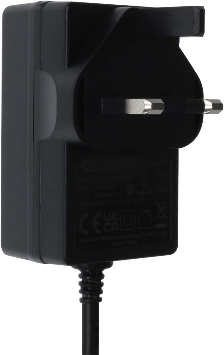 Paxanpax 3-Pin UK Mains Plug Vacuum Cleaner Battery Charger for Shark Duo Clean 28.8V, 800mA Series, Black