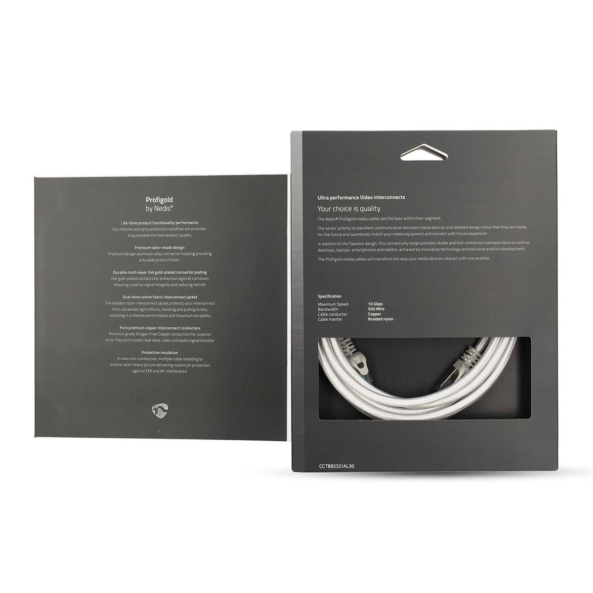 Nedis CAT6a Network Cable | S/FTP | RJ45 Male | RJ45 Male | 3.00 m | Snagless | Round | Braided / PVC | Silver | Cover Window Box