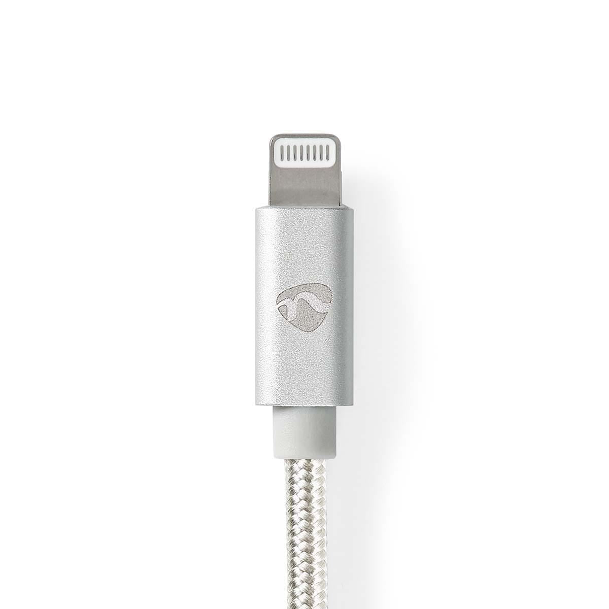 Nedis Lightning Cable | USB 2.0 | Apple Lightning 8-Pin | USB-A Male | 480 Mbps | Gold Plated | 3.00 m | Round | Braided / Nylon | Aluminium | Cover Window Box