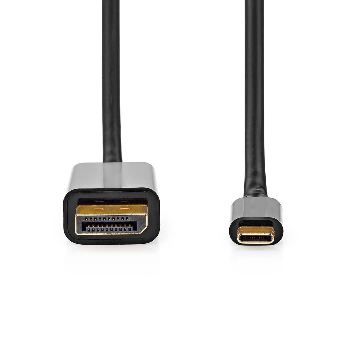 Nedis USB-C™ Adapter | USB 3.2 Gen 1 | USB-C™ Male | DisplayPort Male | 4K@60Hz | 2.00 m | Round | Gold Plated | PVC | Black | Label