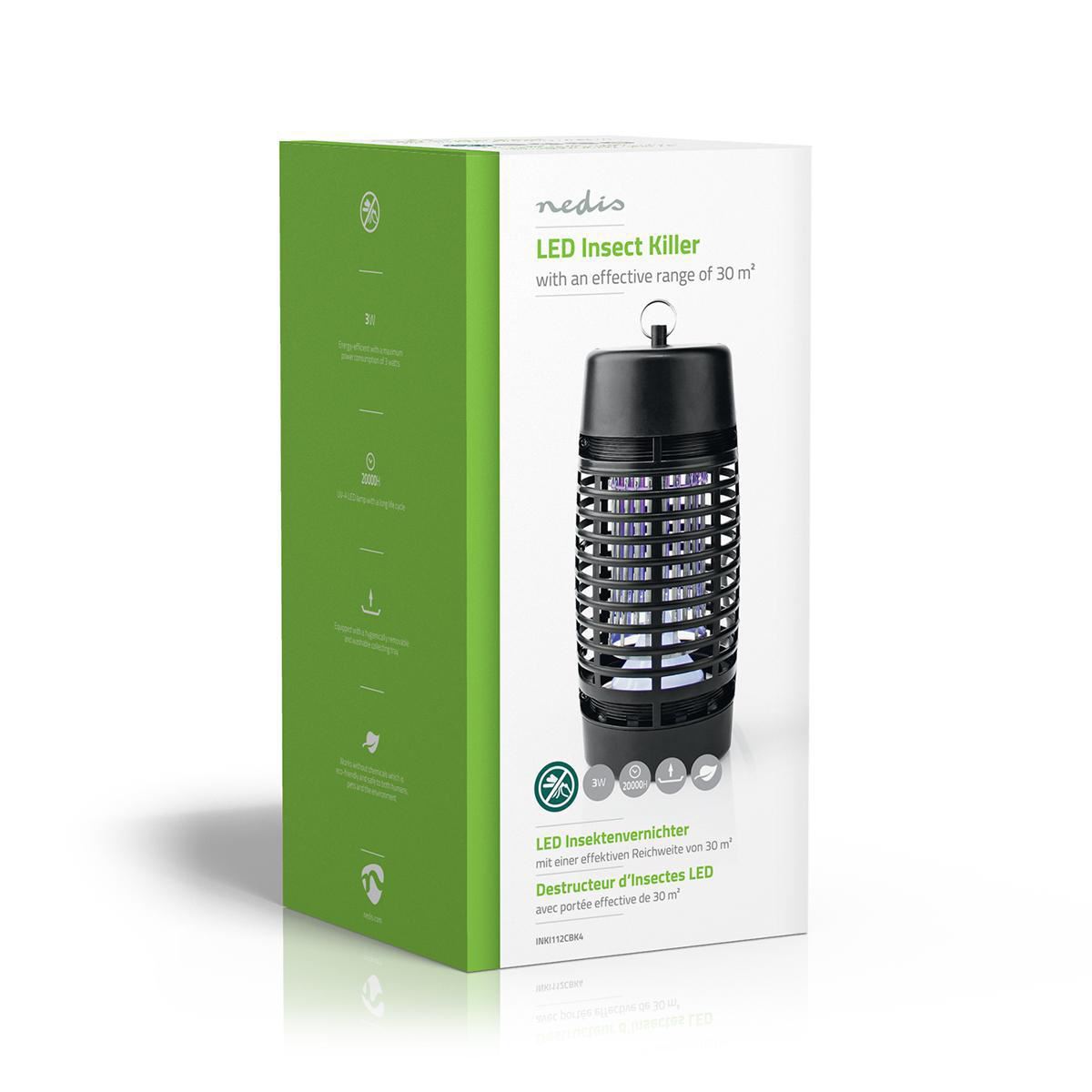 Nedis Insect Stop UV Light Trap Zapper Killer | 3 W | Effective range: 30 m² | Black