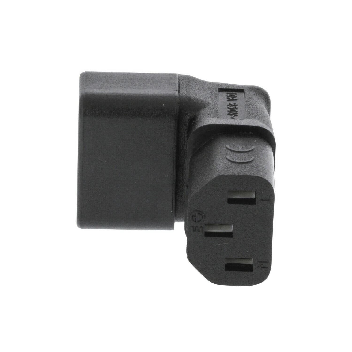 Nedis Extension Plug | IEC-320-C13 | IEC-320-C14 | Angled 90° | Nickel Plated | PVC | Black | Box | 1 pcs