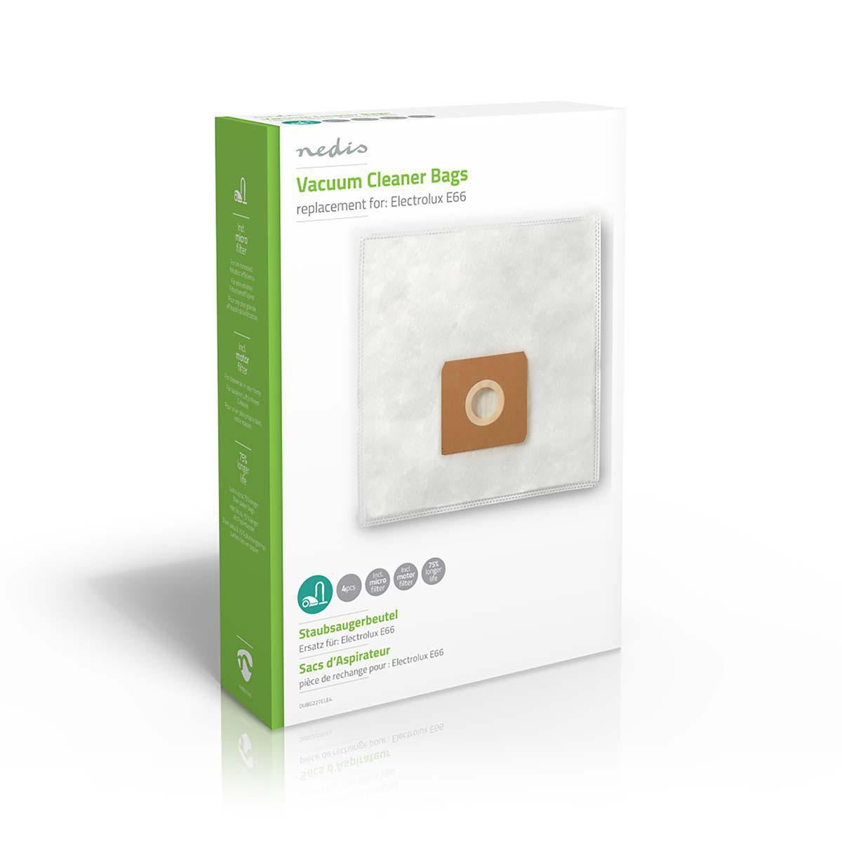 Nedis Vacuum Cleaner Bag | 4 pcs | Synthetic | Most sold for: Electrolux | White