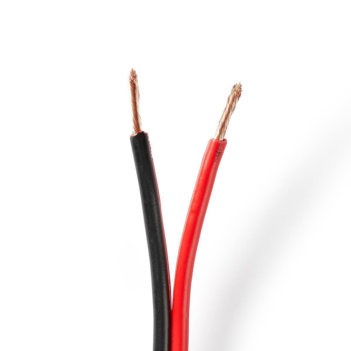 Nedis Speaker Cable | 2 x 2.50 mm² | Full Copper| 100.0 m | Round | PVC | Black / Red | Reel