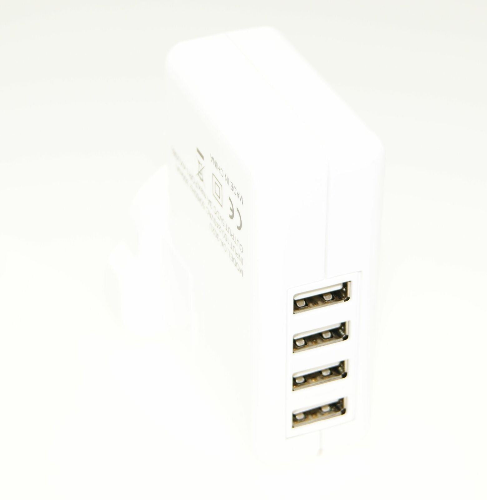 Ex-Pro 4 Port USB Mains Charger Kit with UK/USA/EU Mains Pluge 15W (5V 3A) - White