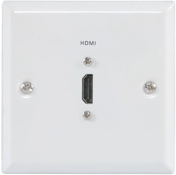 AV:link Metal HDMI Wallplate Standard for Back Box - White Glass