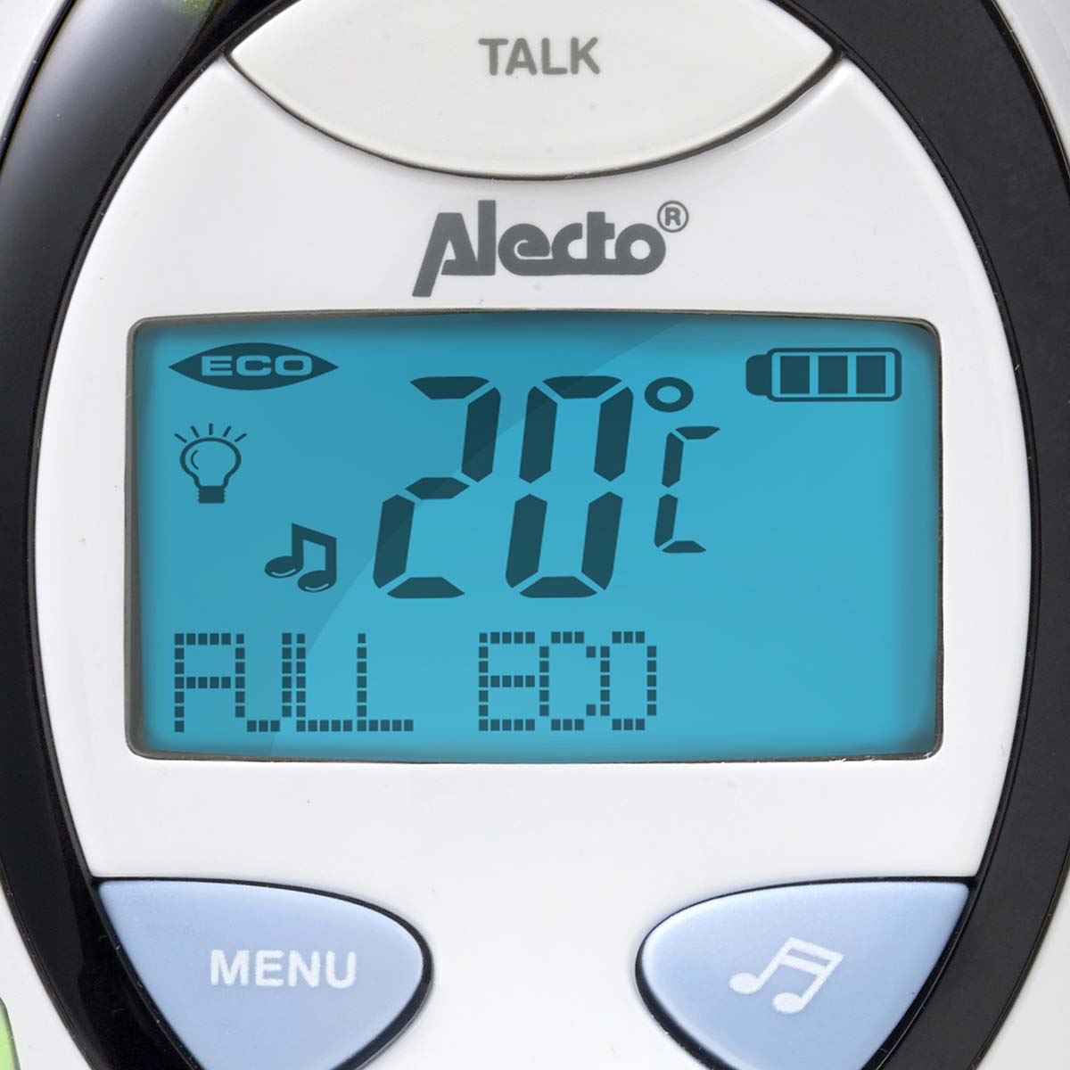 Alecto DBX88 Digital Audio Baby Monitor, Parent Unit with Rechargeable Battery, Long Range, Digital Transmission, Crystal-Clear Sound, lullaBY, Plug & Play, Sound Indicator & Alerts