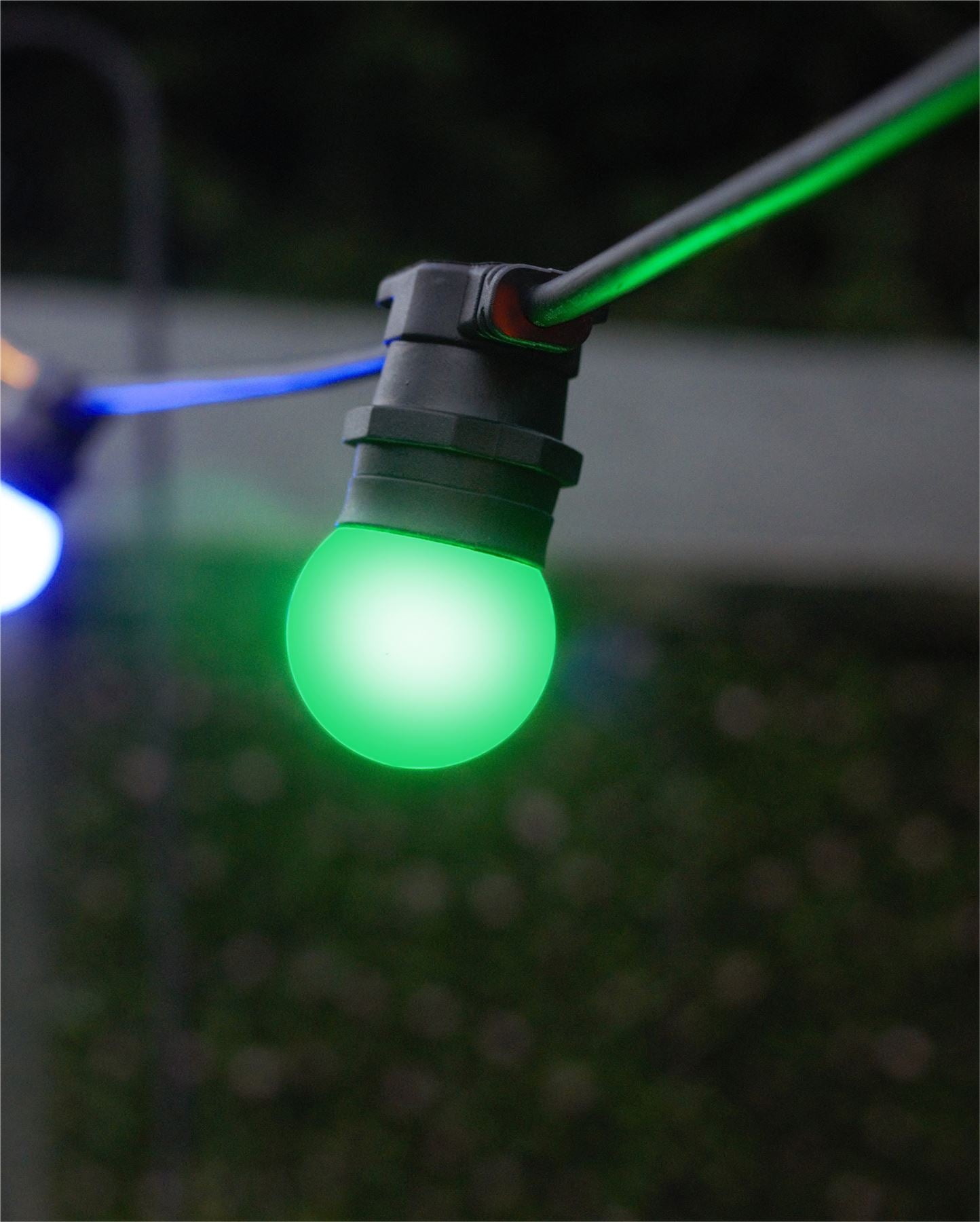 Easy-Connect Festoon 2W Green Coloured LED Golf Ball Anti Shatter Polycarbonate G45 E27