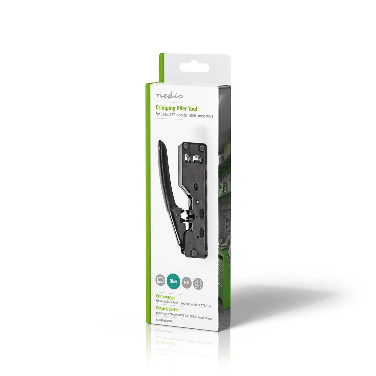 Nedis Crimp pliers | CAT5 / CAT5e / CAT6 / CAT6a / CAT7 / RJ12 / RJ45 | Cutting / Plier | ABS / Steel | Black