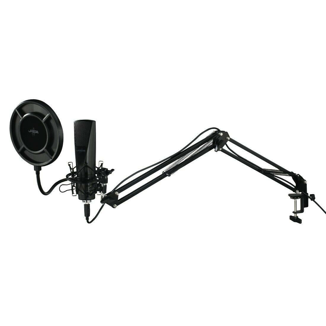 Hama uRage USB Streaming Microphone | Anglepoise Stand Suspension Arm Holder | Adjustable | Black