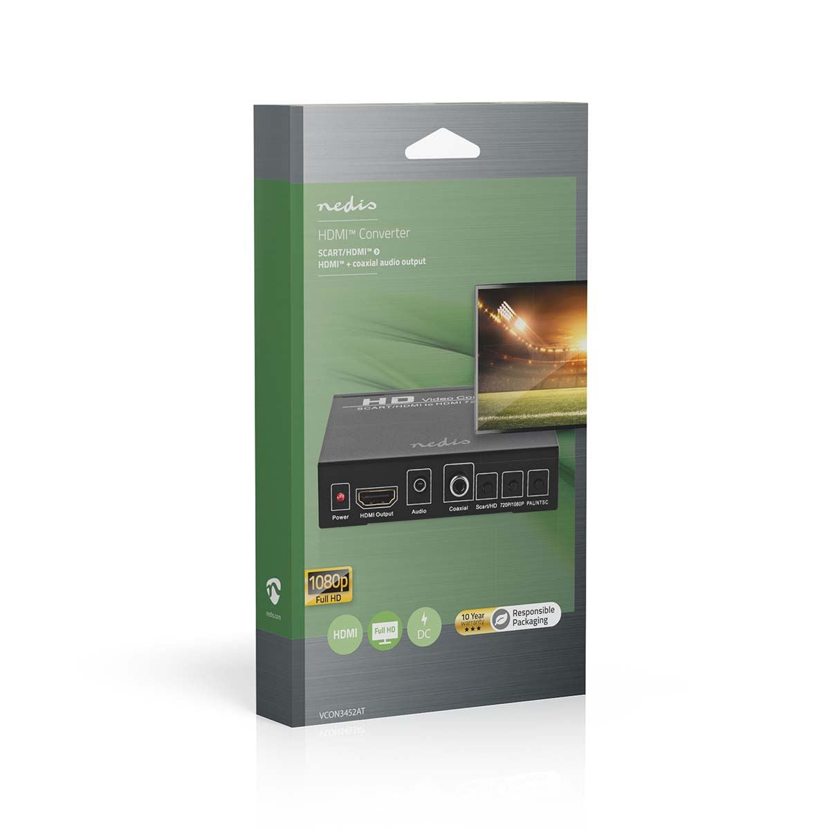 Nedis HDMI™ Converter | SCART Female | HDMI™ Output / 1x 3.5 mm sound out / 1x Digital Audio | 1-way | 1080p | 1.65 Gbps | Aluminium | Anthracite