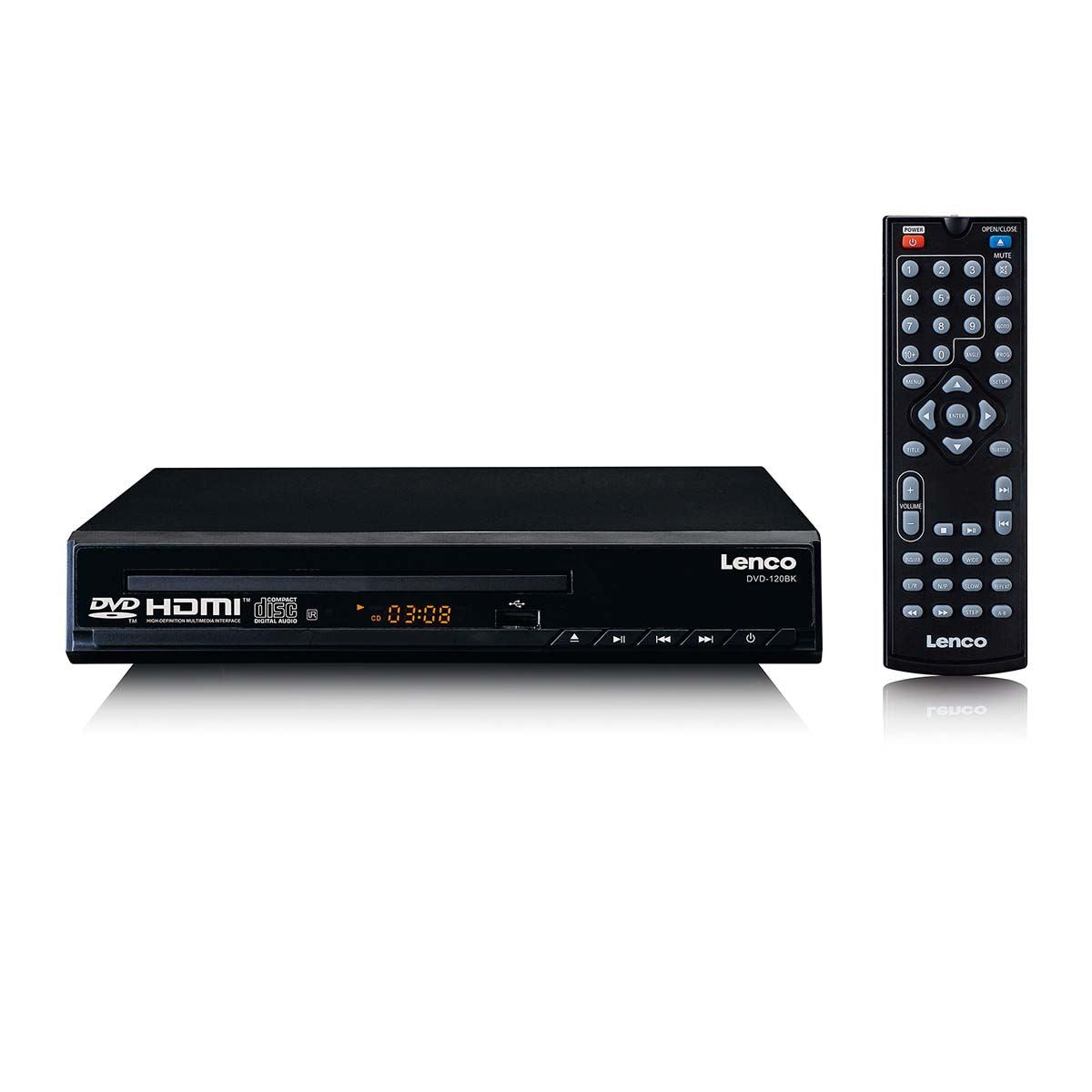 Lenco DVD-120BK Compact DVD / CD Full HD Player with USB Playback