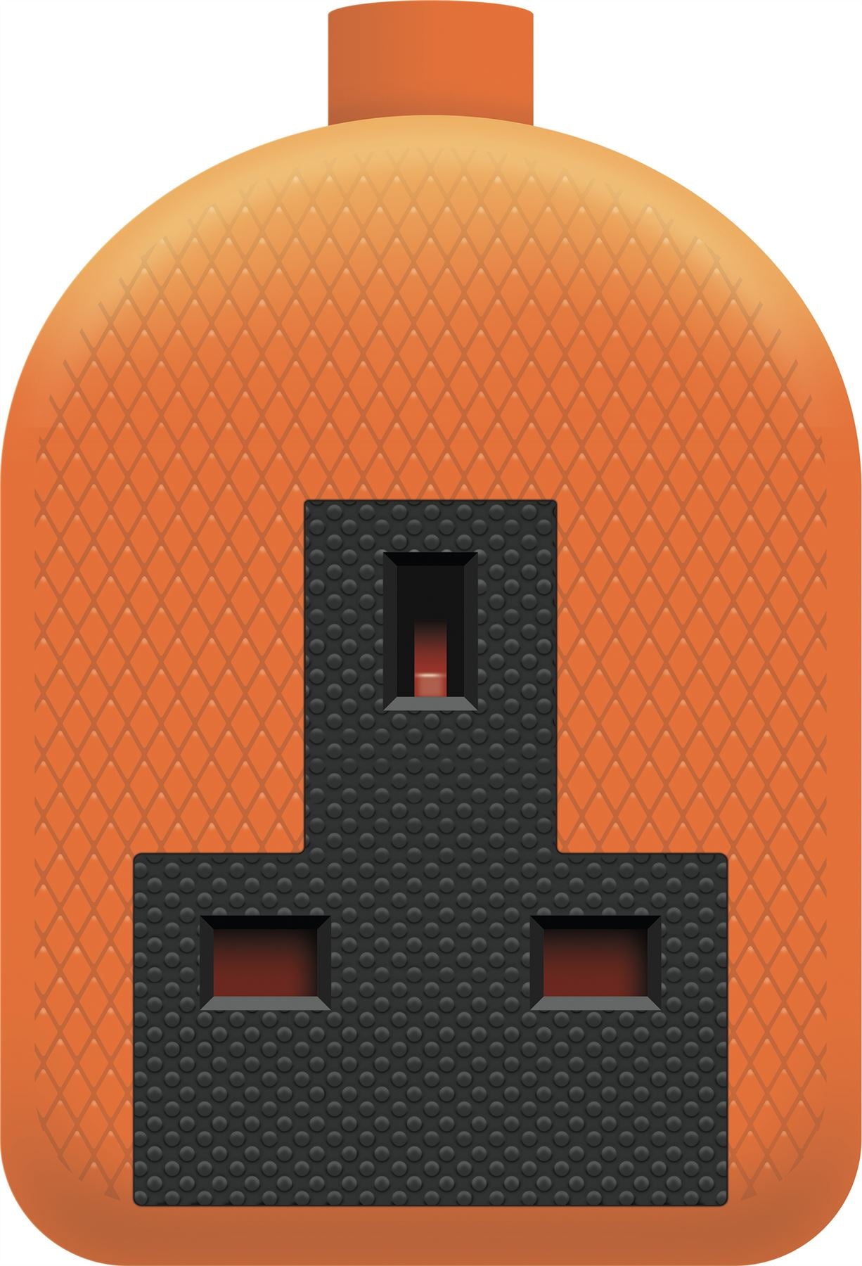 1 Gang High Impact Trailing Mains Powet Extension Socket, 13A - Orange