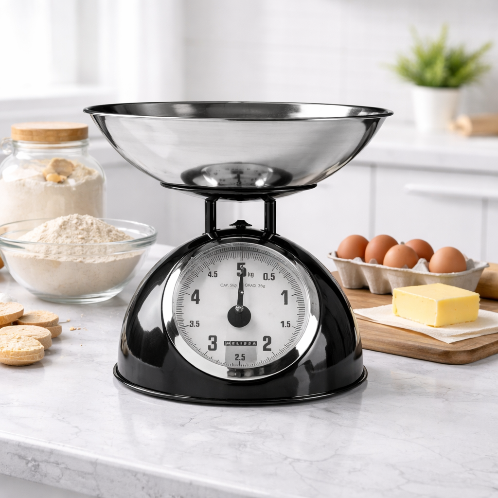 MELISSA Retro Traditional Vintage Metal Mechanical Weight Baking 5kg Kitchen Scale Black