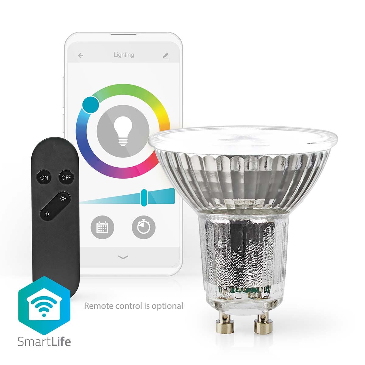 Nedis SmartLife LED Spot | Wi-Fi | GU10 | 345 lm | 5 W | RGB / Warm to Cool White | 2700 - 6500 K | Energy class: G | Android™ / IOS | PAR16 | 1 pcs