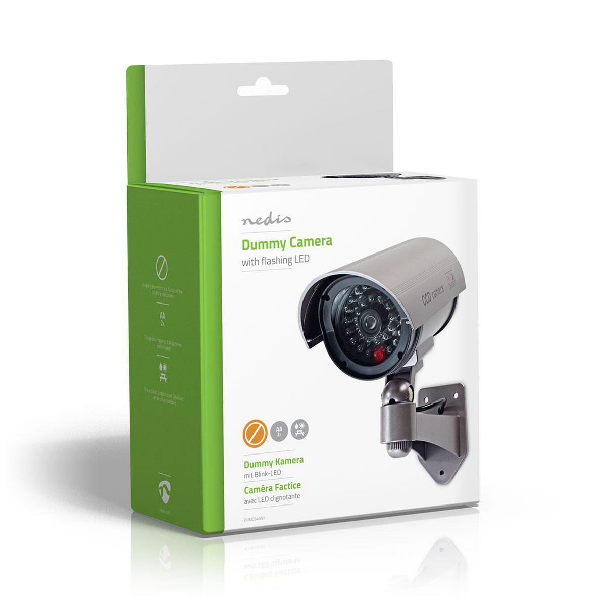 Nedis Dummy Security CCTV Fake Camera | Bullet | IP44 | Grey