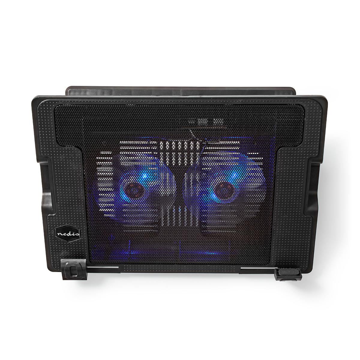 Nedis Notebook Stand | Number of fans: 2 | USB Powered | Number of angles: 4 | 18 " | 1200 rpm | LED