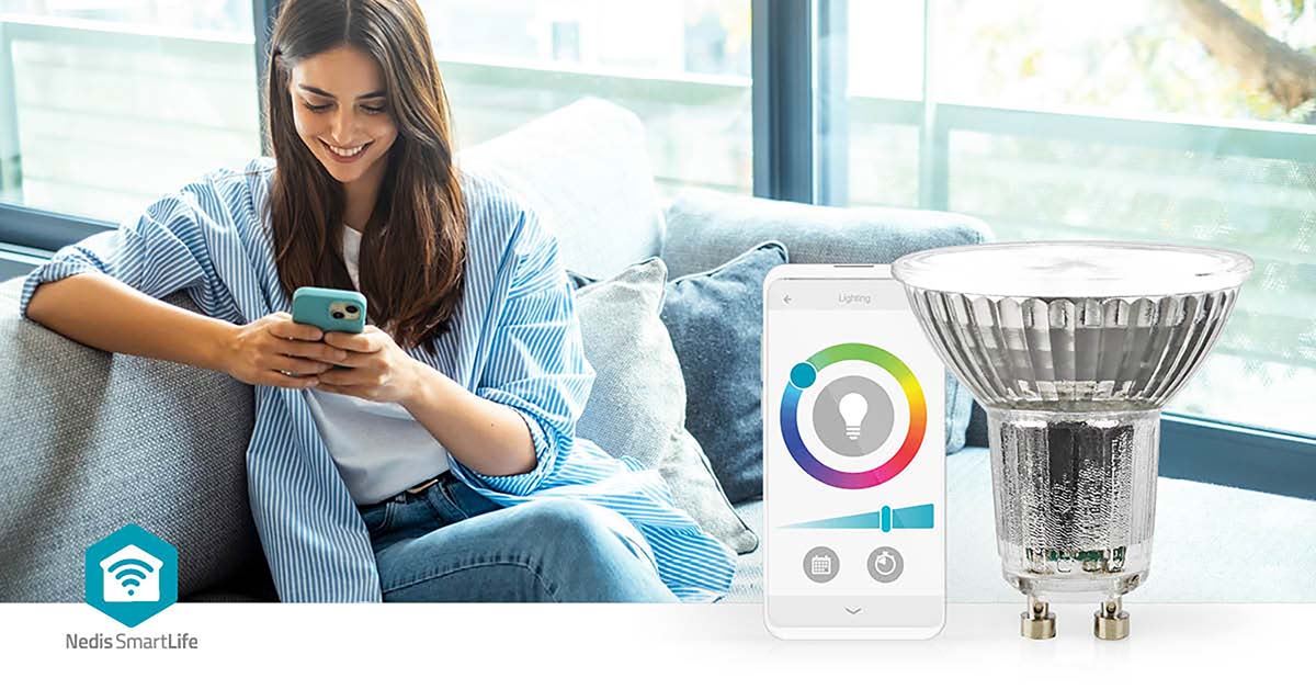 Nedis SmartLife LED Spot | Wi-Fi | GU10 | 345 lm | 5 W | RGB / Warm to Cool White | 2700 - 6500 K | Energy class: G | Android™ / IOS | PAR16 | 1 pcs